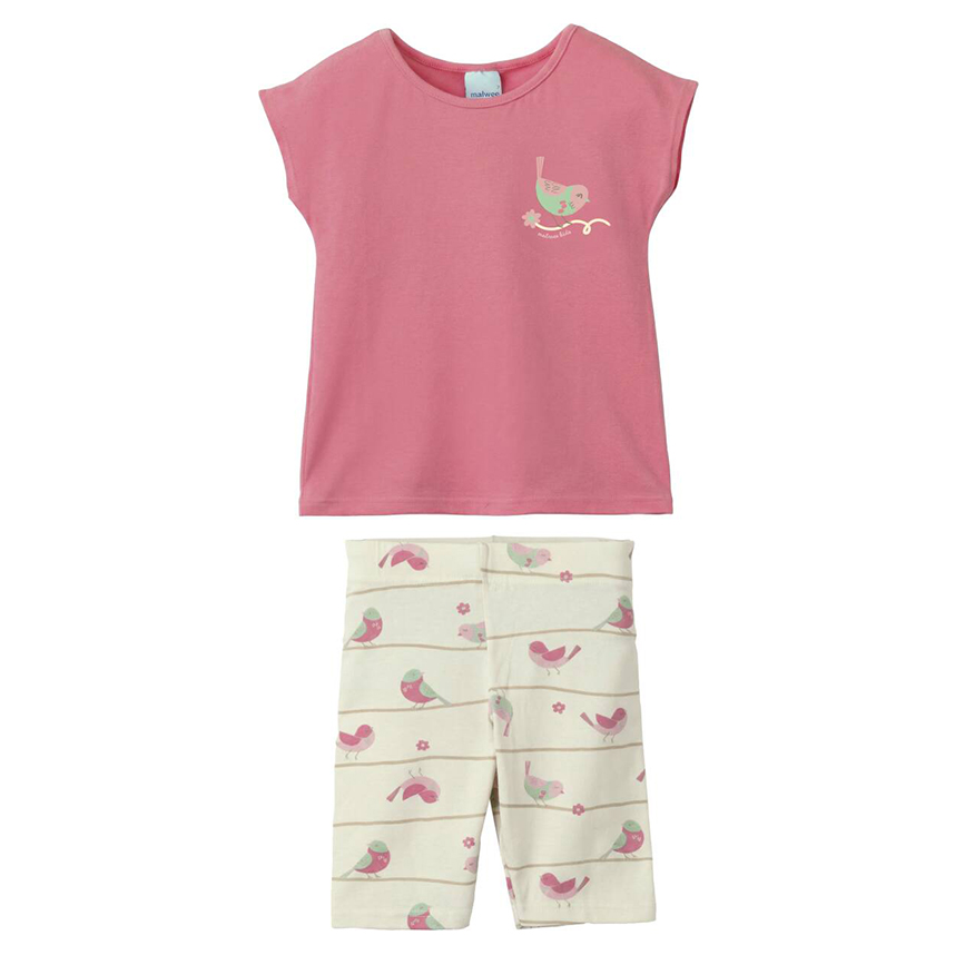 Conjunto Infantil Malwee Blusa E Bermuda Ciclista Estampada
