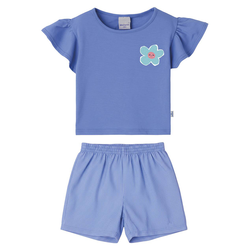 Conjunto Infantil Malwee Blusa Cavada Estampa Flor E Short