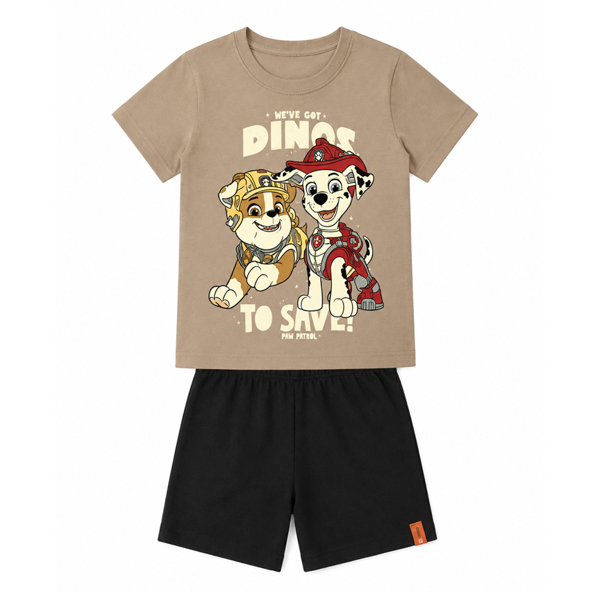 Conjunto Infantil Malwee Camiseta Patrulha Canina E Bermuda