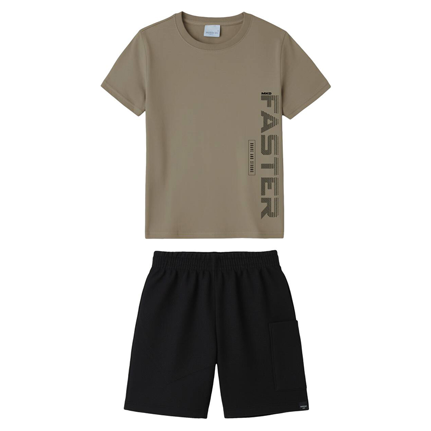 Conjunto Infantil Malwee Camiseta Estampa Faster E Bermuda