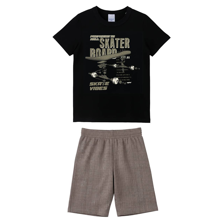 Conjunto Infantil Malwee Camiseta Estampas Sortidas E Bermuda