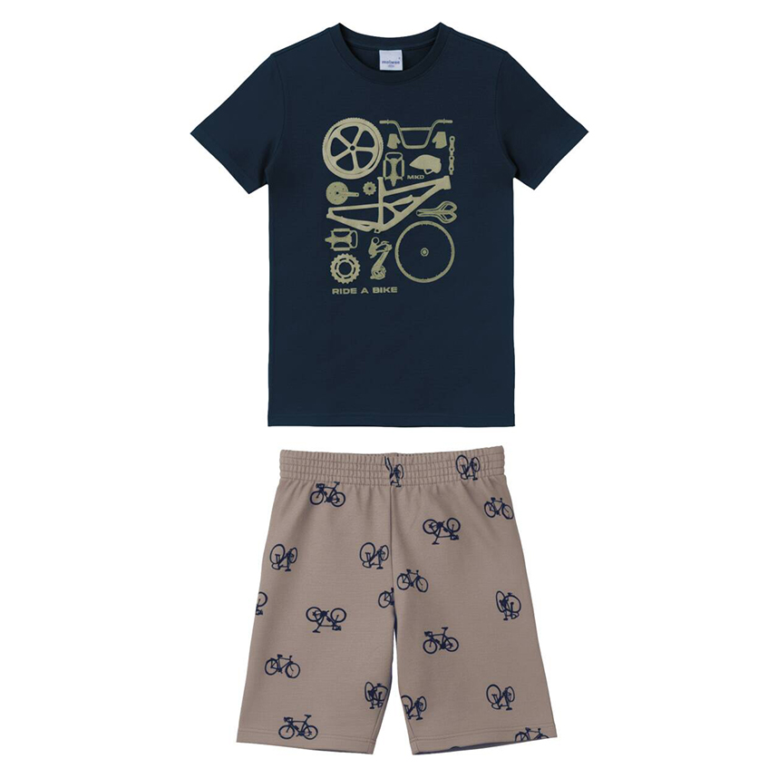 Conjunto Infantil Malwee Camiseta Estampas Sortidas E Bermuda