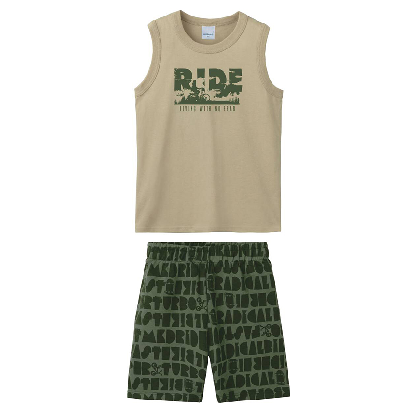 Conjunto Infantil Malwee Regata Estampas Sortidas E Bermuda