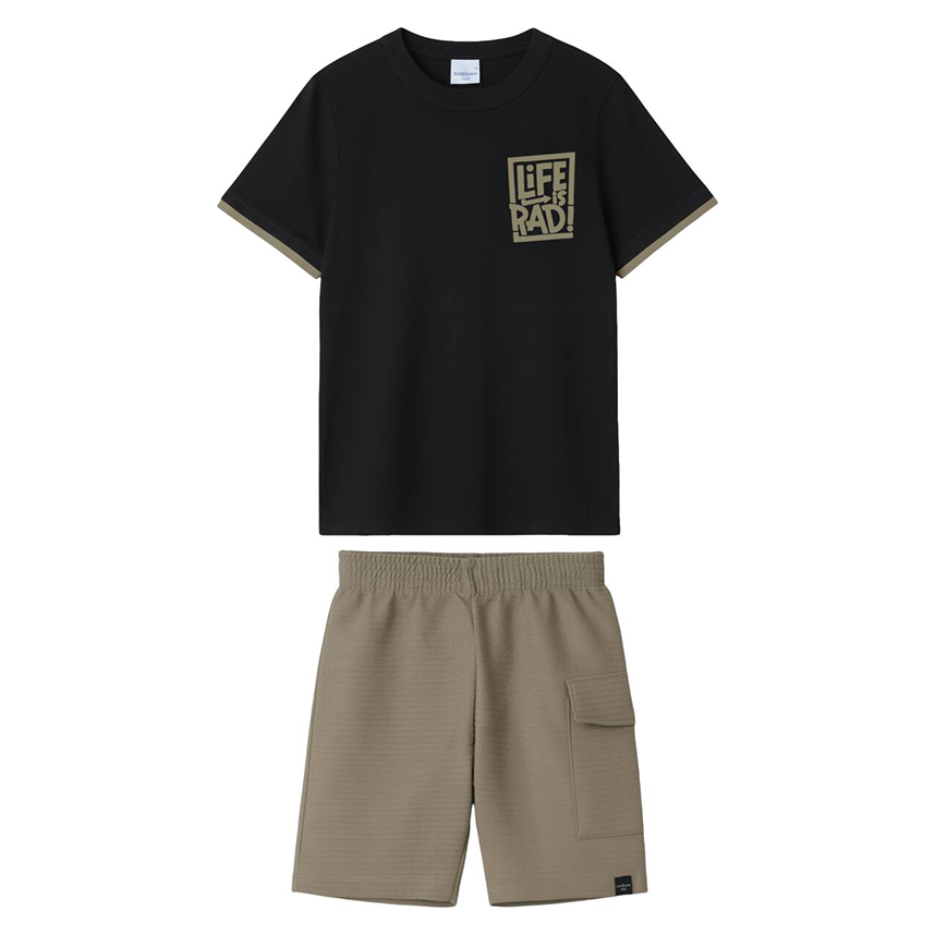 Conjunto Infantil Malwee Camiseta Estampa Life E Bermuda