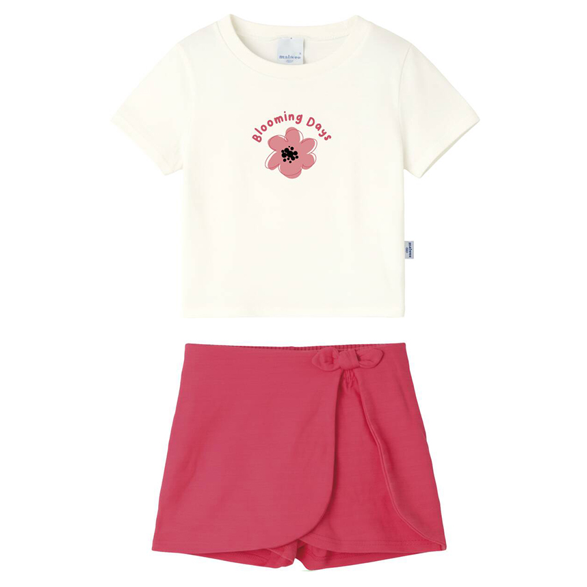 Conjunto Infantil Malwee Blusa Estampa Flor E Short Saia