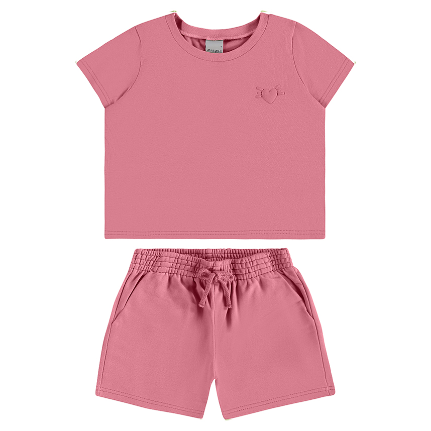 Conjunto Juvenil Malwee Blusa Estampa Coração E Short