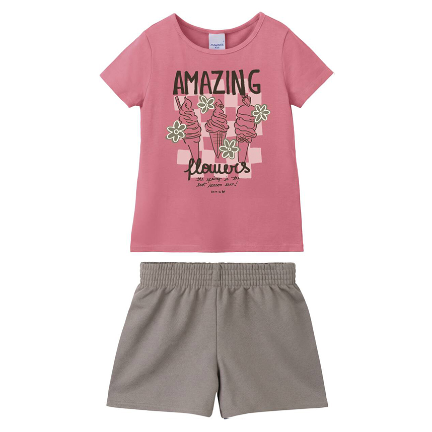 Conjunto Juvenil Malwee Blusa Estampas Sortidas E Short