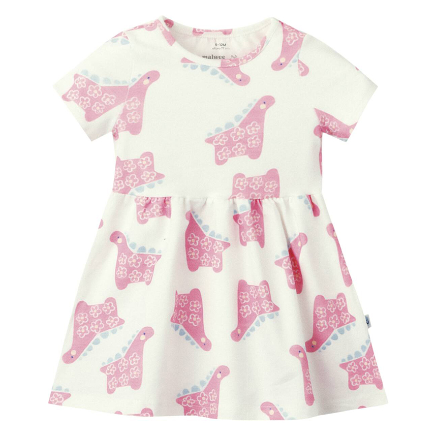 Vestido Bebê Malwee Manga Curta Estampa Sortidas