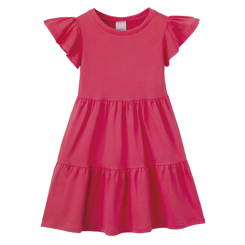 Vestido Infantil Malwee Manga Curta Babado 2 Marias Liso