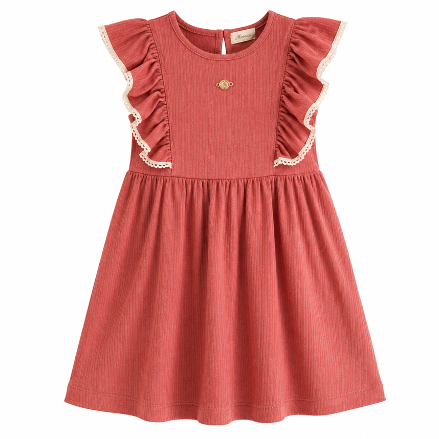 Vestido Infantil Kiki Cavado Babado Detalhe Renda Vestido Infantil Kiki Cavado Babado Detalhe Renda