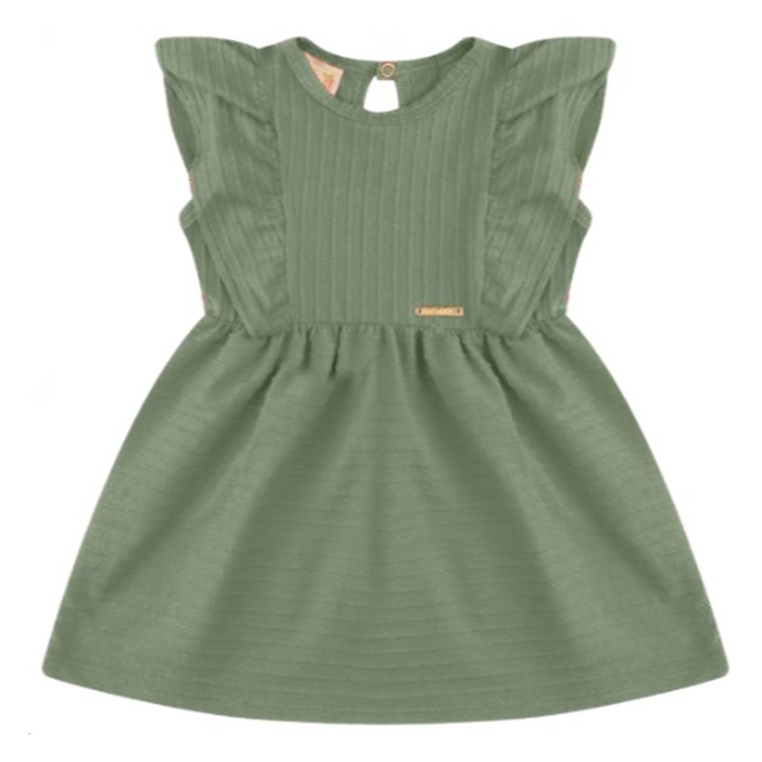Vestido Bebê Hrradinhos Cavado Detalhe Babados