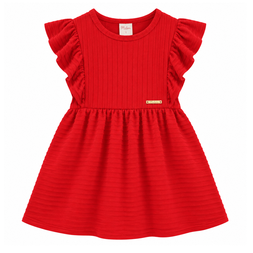 Vestido Bebê Hrradinhos Cavado Detalhe Babados