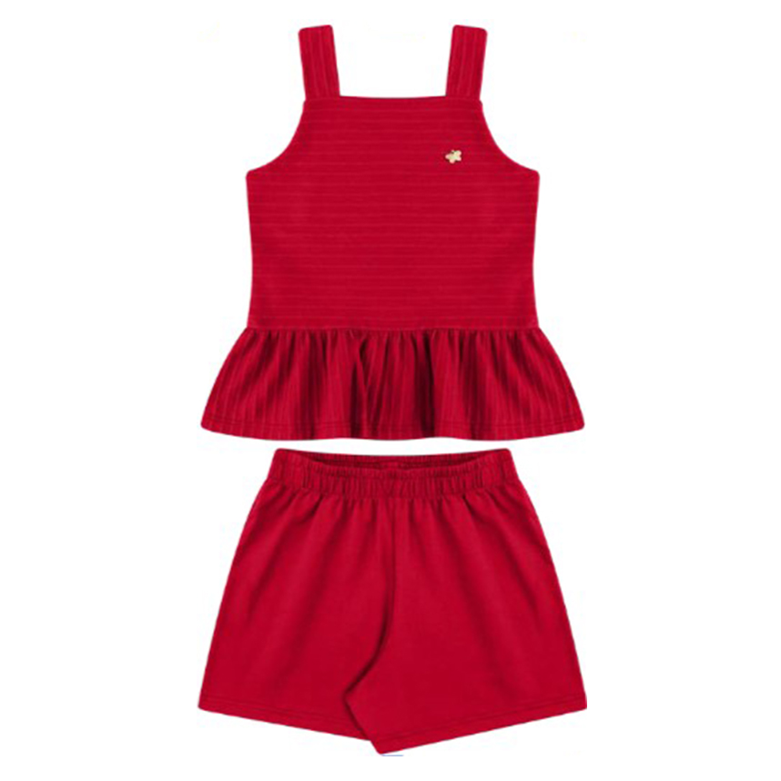 Conjunto Infantil Hrradinhos Blusa Alça Larga e Short