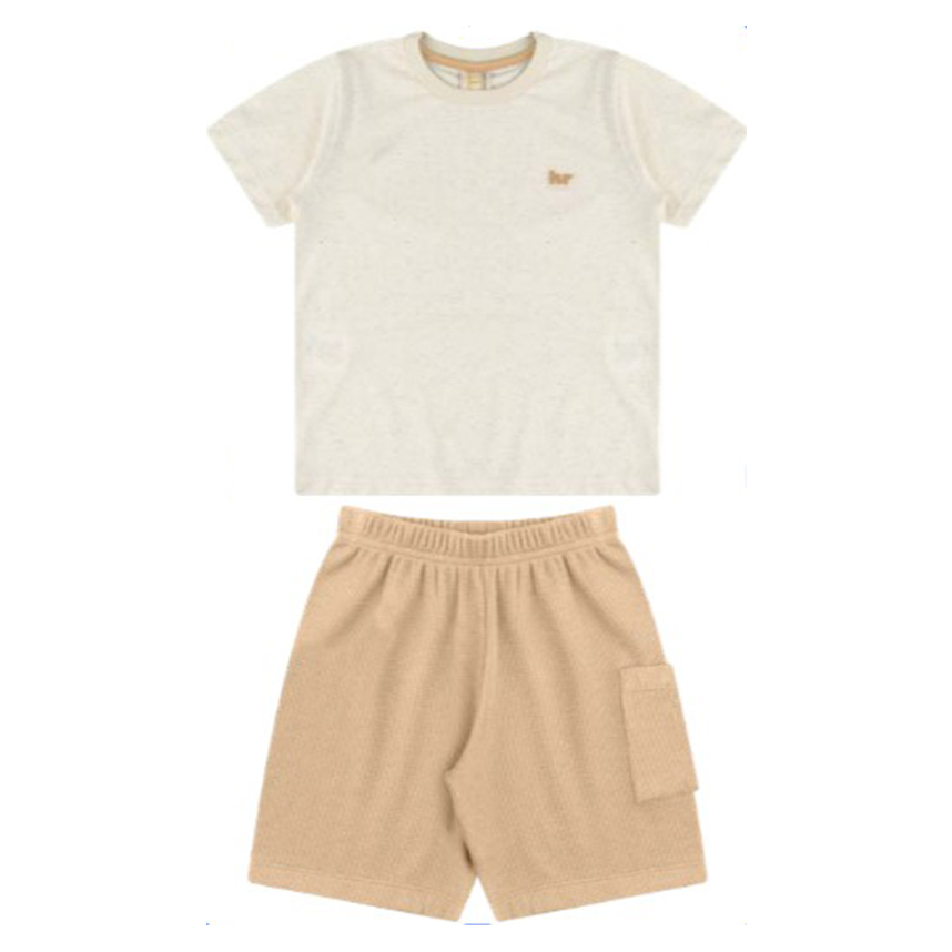 Conjunto Infantil Hrradinhos Camiseta Aplique Hr e Bermuda