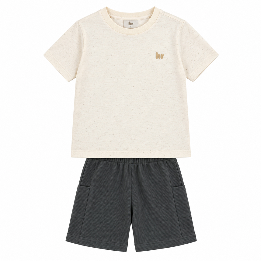 Conjunto Infantil Hrradinhos Camiseta Aplique Hr e Bermuda Conjunto Infantil Hrradinhos Camiseta Aplique Hr e Bermuda