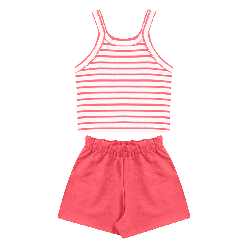 Conjunto Infantil Hrradinhos Regata Listrada e Short