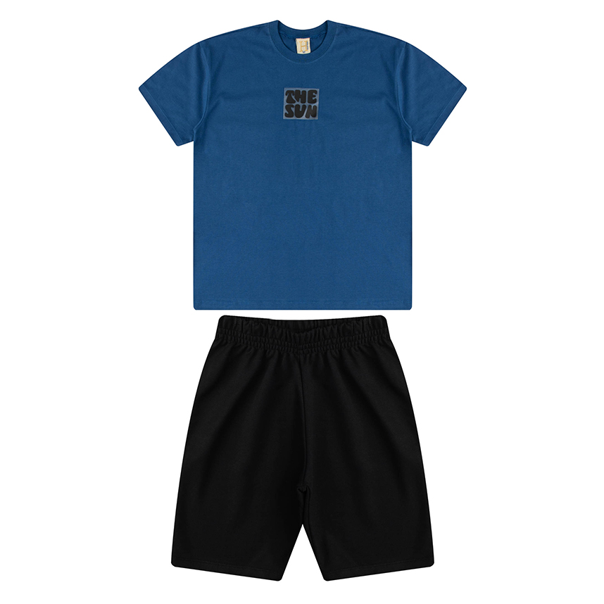 Conjunto Juvenil Hrradinhos Camiseta The Sun e Bermuda