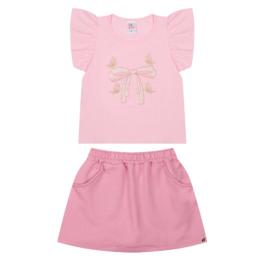 Conjunto Infantil Duzizo Blusa Estampa Laço e Short Saia Conjunto Infantil Duzizo Blusa Estampa Laço e Short Saia