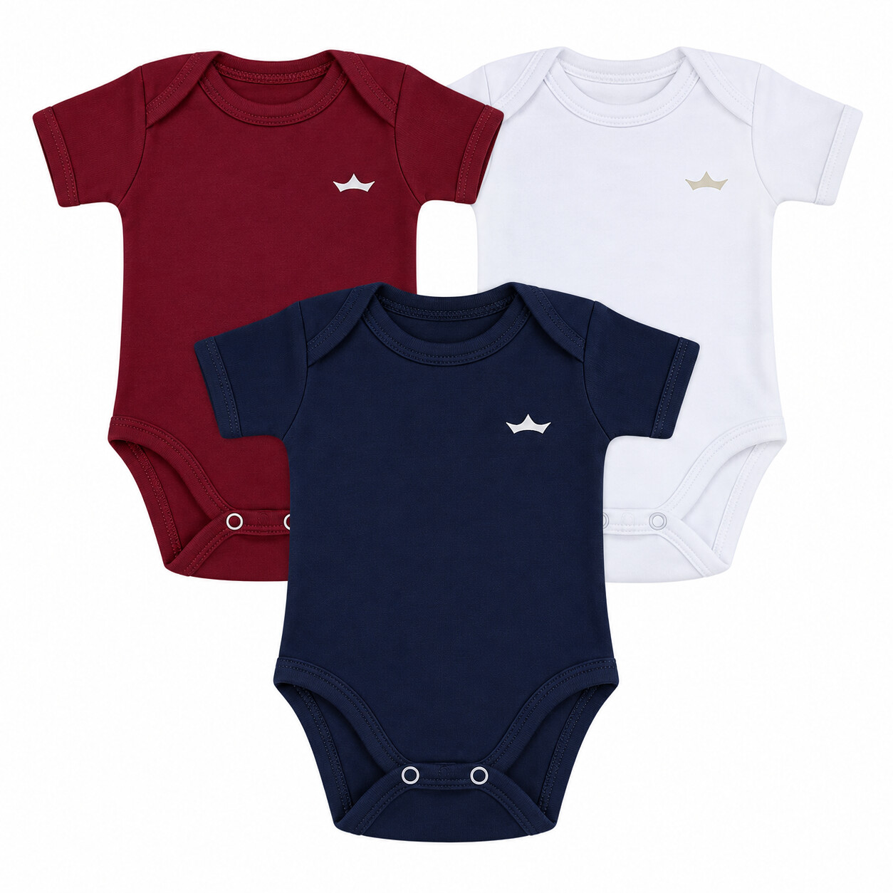Kit Body Bebê Best Club Menino Manga Curta Fio 40 3 Peças