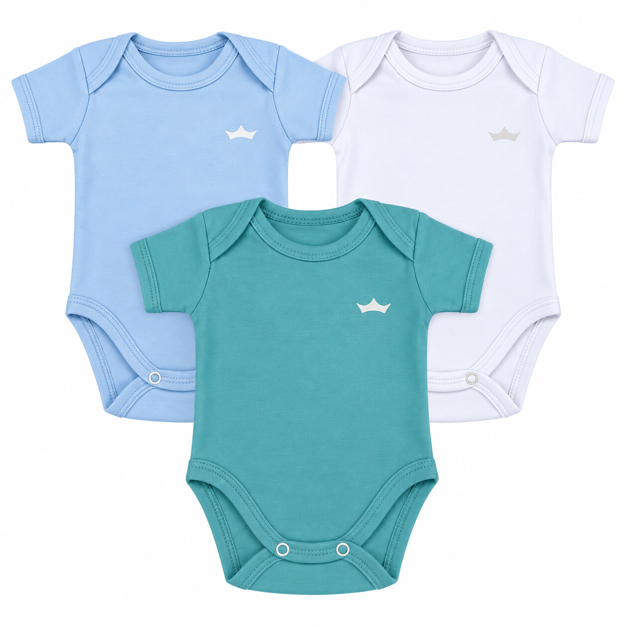 Kit Body Bebê Best Club Menino Manga Curta Algodão Fio 40 3 Peças