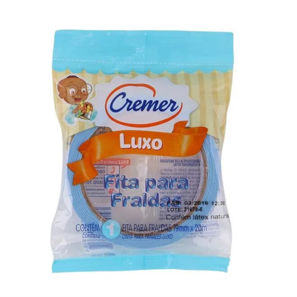 Fita Para Fralda Luxo Cremer 19mmx20m Azul