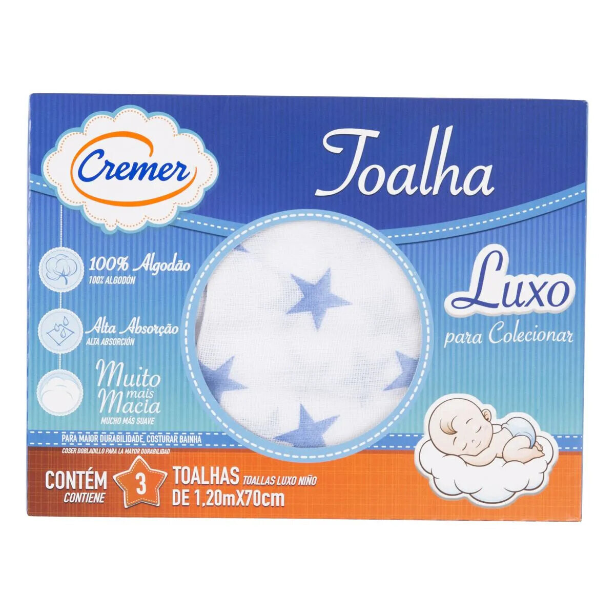 Toalha Luxo Cremer 03 Unidades Para Colecionar Estampa Menino Toalha Luxo Cremer 03 Unidades Para Colecionar Estampa Menino