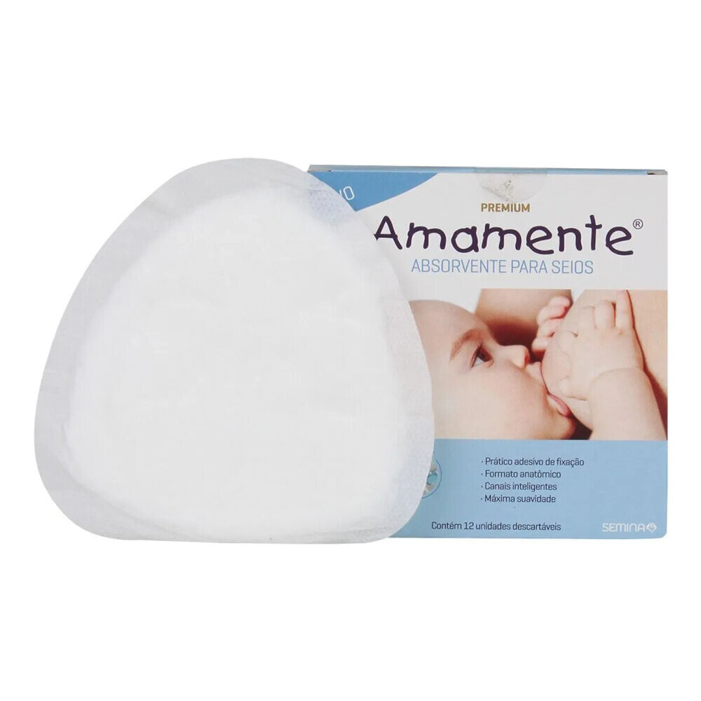 Absorvente Para Seios Amamente 12 Unidades Descartáveis