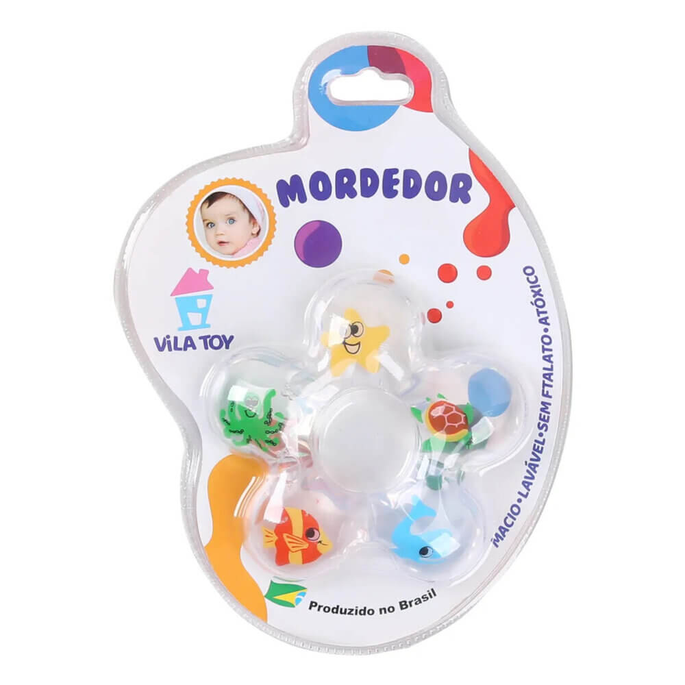 Mordedor Macio Vila Toy Estampa Fundo Do Mar Mordedor Macio Vila Toy Estampa Fundo Do Mar