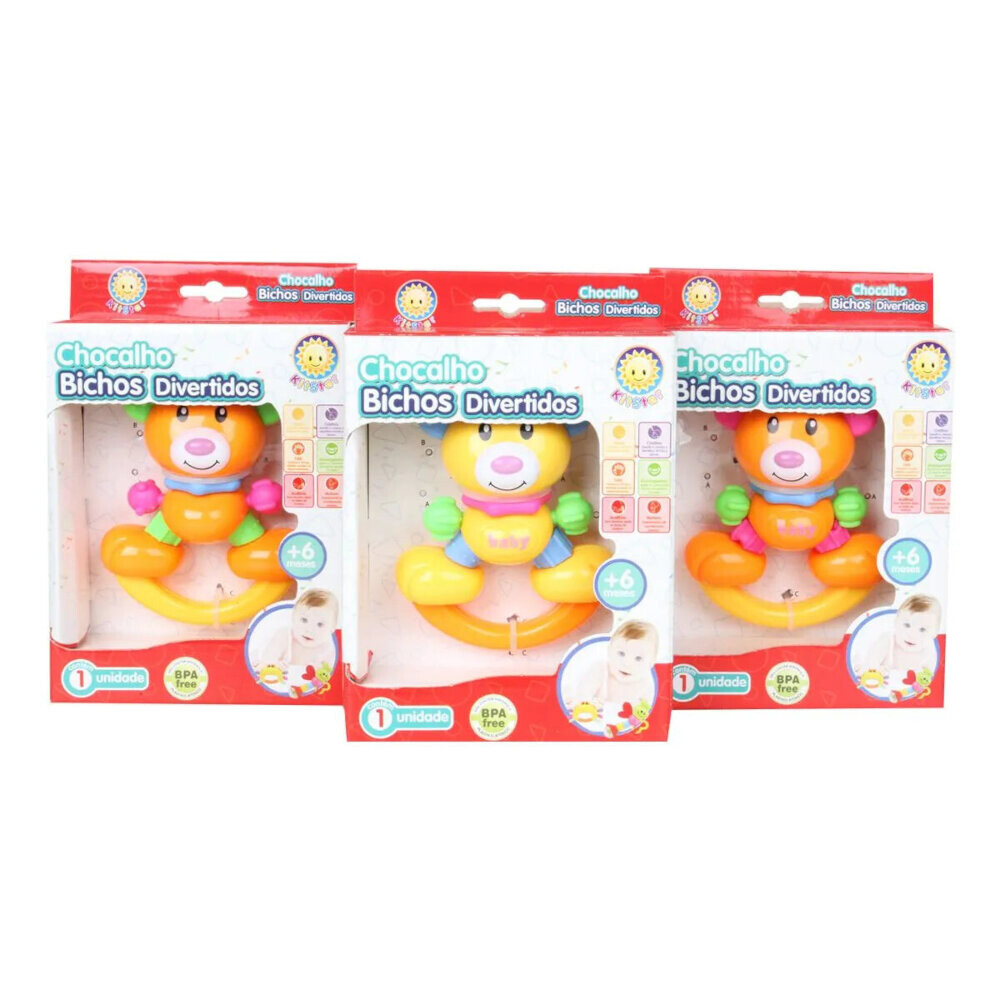 Chocalho E Mordedor Kit Star Ursinho Com Cores Sortidas
