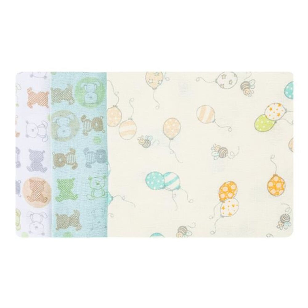 Kit Cueiro Karinho Flanelado Estampado 03 Peças