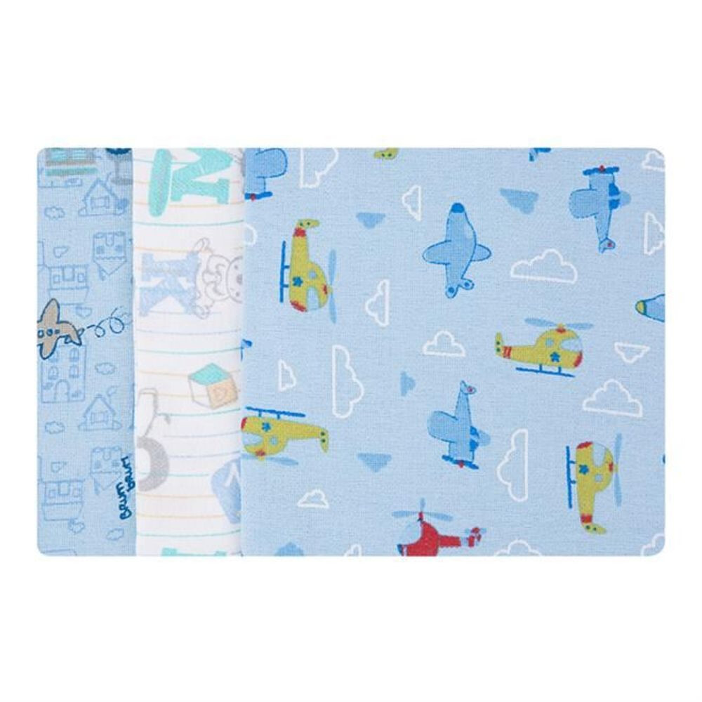 Kit Cueiro Karinho Flanelado Estampado 03 Peças