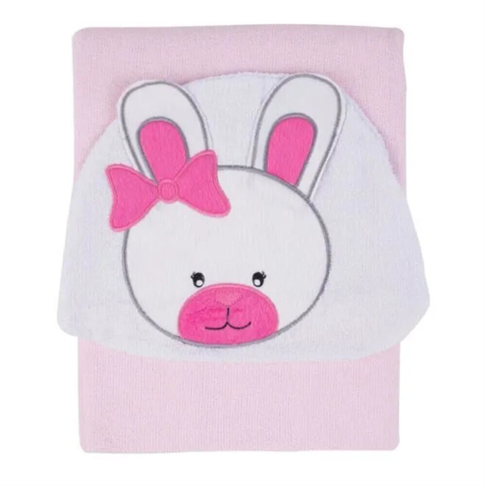 Toalha De Banho Felpa Papi Forrada com Capuz Coelhinha