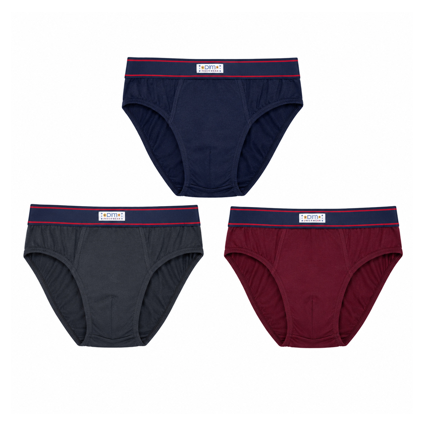 Kit Cueca Papai 03 Peças Detalhe Canelado Sortida 11355