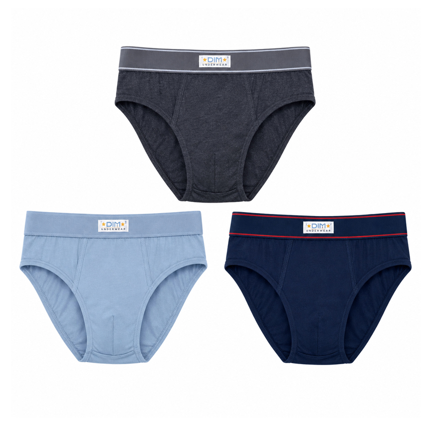 Kit Cueca Papai 03 Peças Detalhe Canelado Sortida 11355
