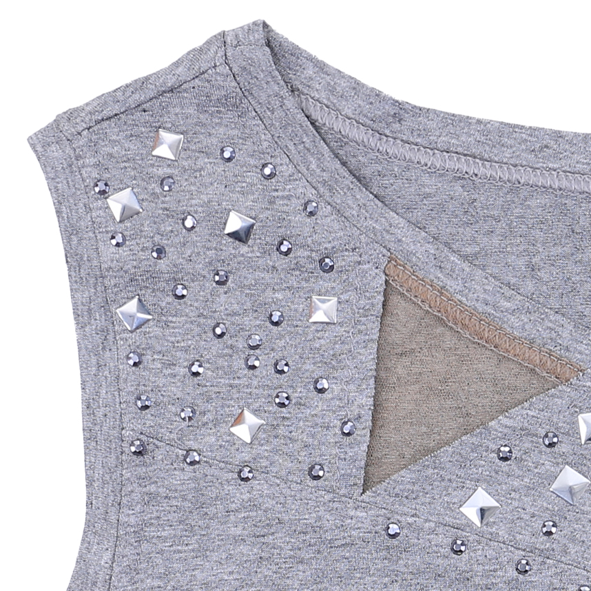 Blusa Pami Cropped Manga Curta Tulê Aplicação De Pedras Blusa Pami Cropped Manga Curta Tulê Aplicação De Pedras