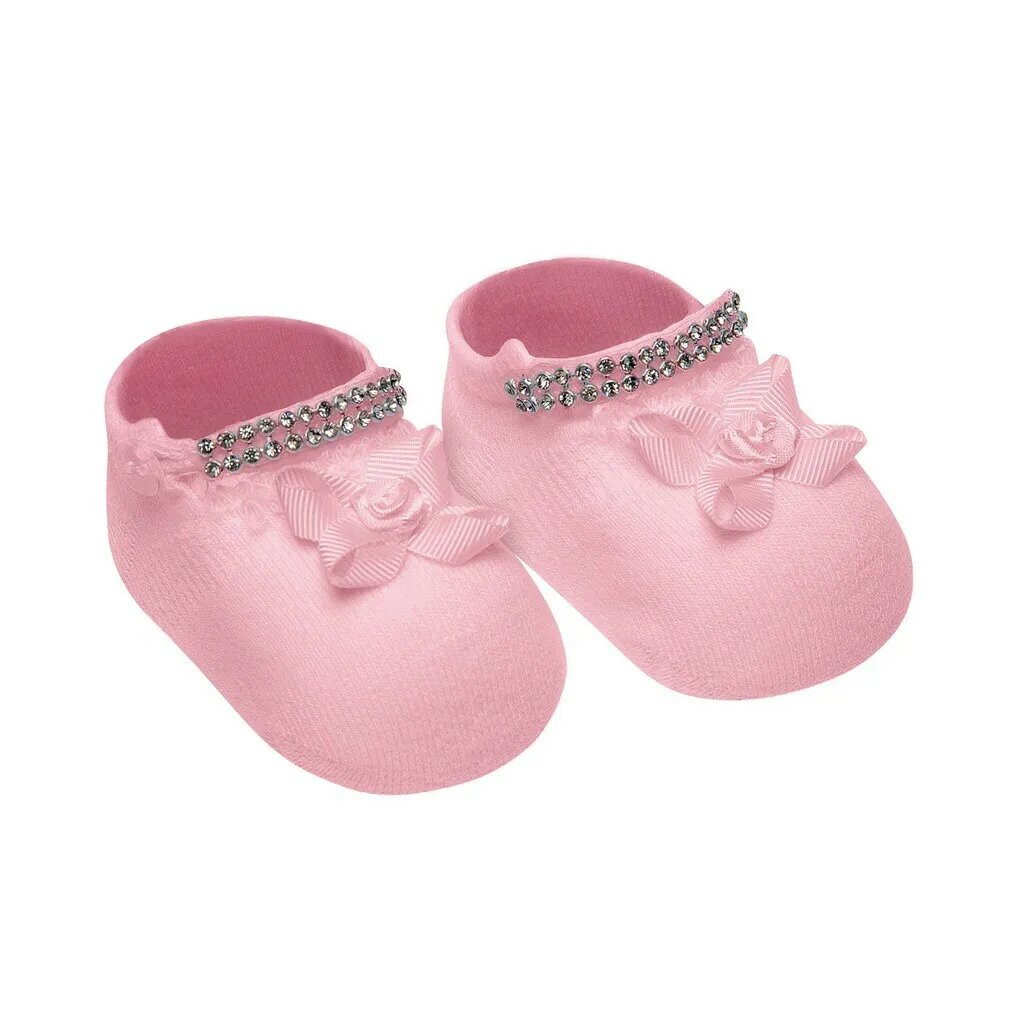 Meia Bebê Selene Menina Com Laço Strass Meia Bebê Selene Menina Com Laço Strass