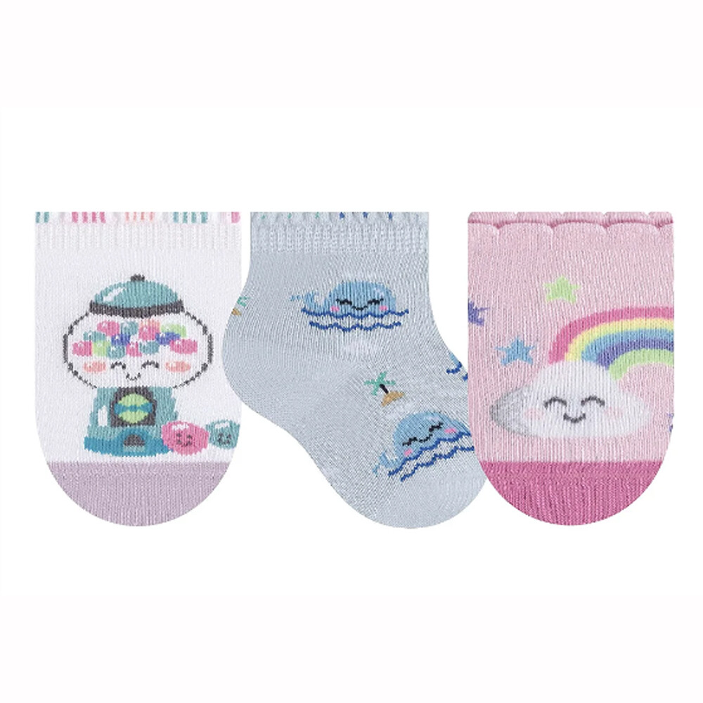 Meia Bebê Estampado com 03