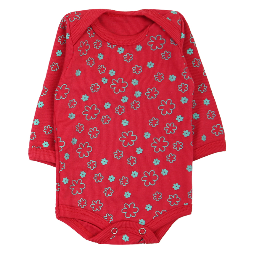 Kit Body Bebê Manga Longa Canelado Estampado - 06 Peças