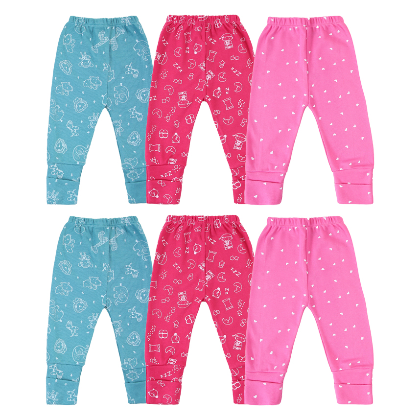 Kit Mijão Bebê Canelado Pé Reversível Estampa Sortida- 06 Peças