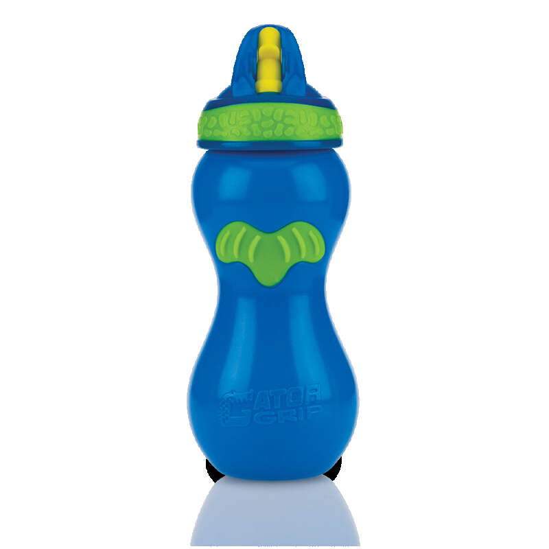 Copo Gator Nuby Com Canudo Rígido Retratíl 450ml Azul