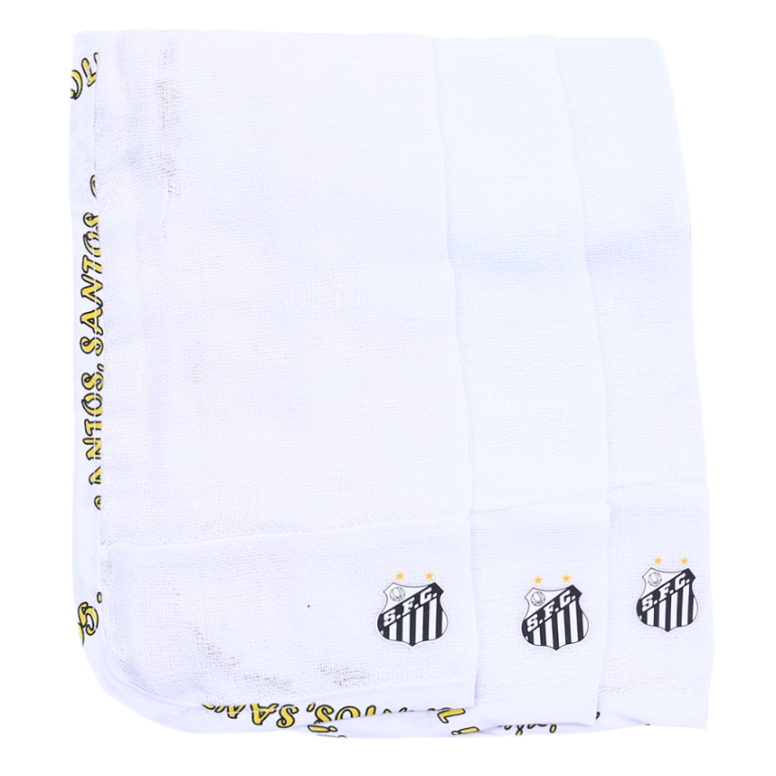 Kit Pano De Boca 03 Peças Estampa Santos 11652