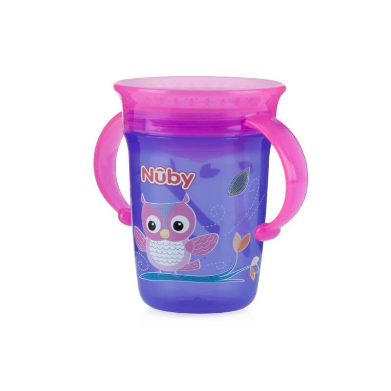Copo Nuby Alça 360º Decorado Com Capacidade de 240ml Lilás Copo Nuby Alça 360º Decorado Com Capacidade de 240ml Lilás